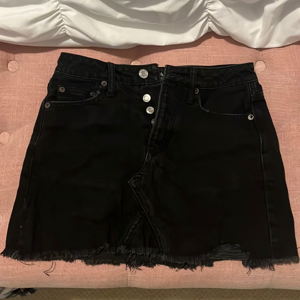 American eagle black jean skirt